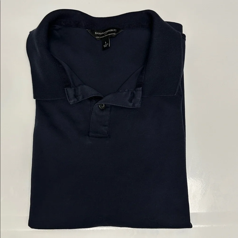 Banana Republic Men's Luxe Touch Performance Navy‎ Polo Shirt